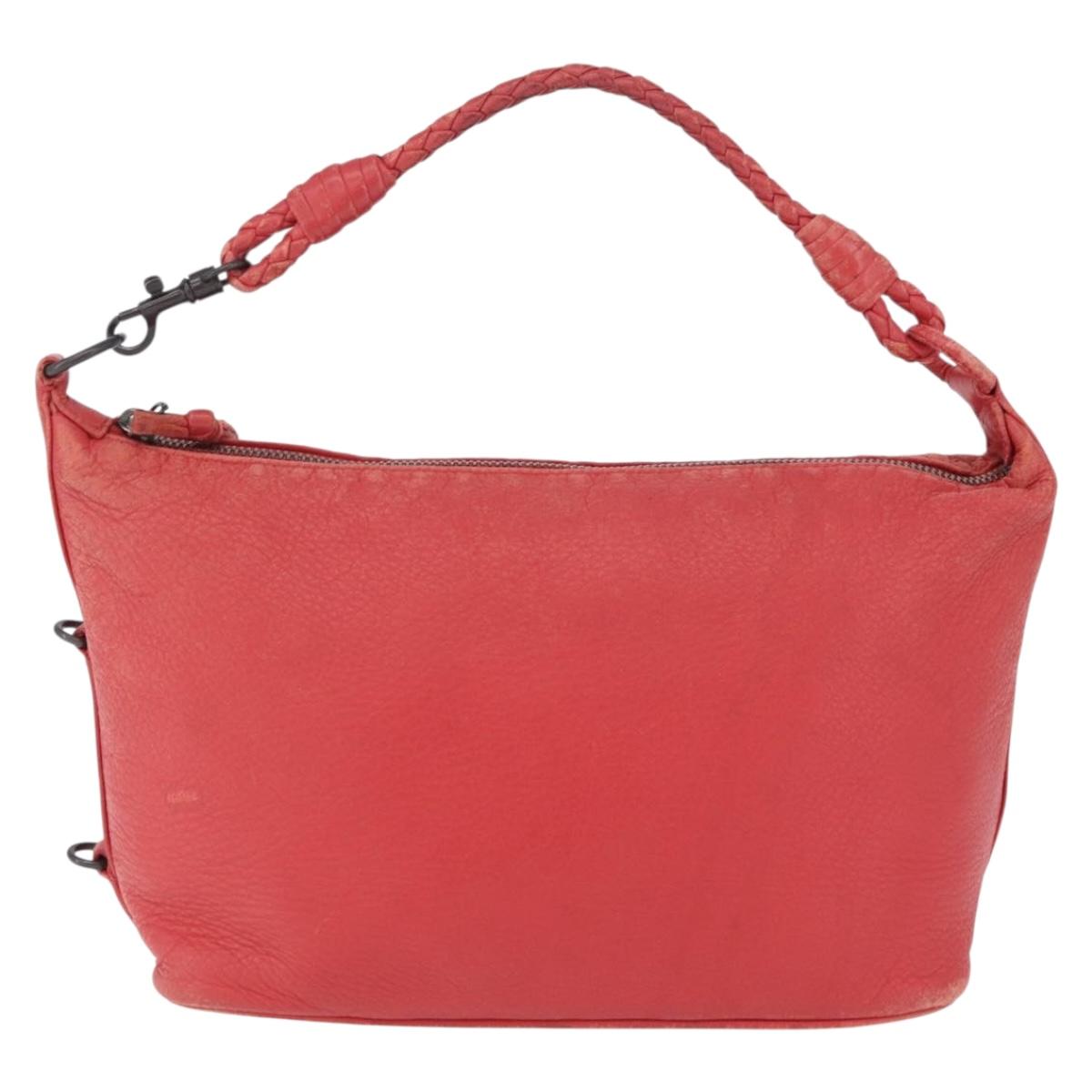 Bottega Veneta Shoulder Bag Leather Red 114088 Auth 210999