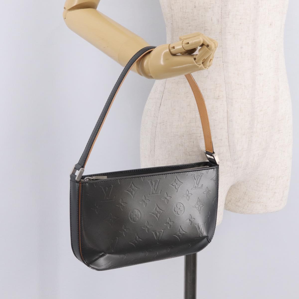 LOUIS VUITTON Monogram Mat Fowler Hand Bag Black M55142 LV Auth 211000V