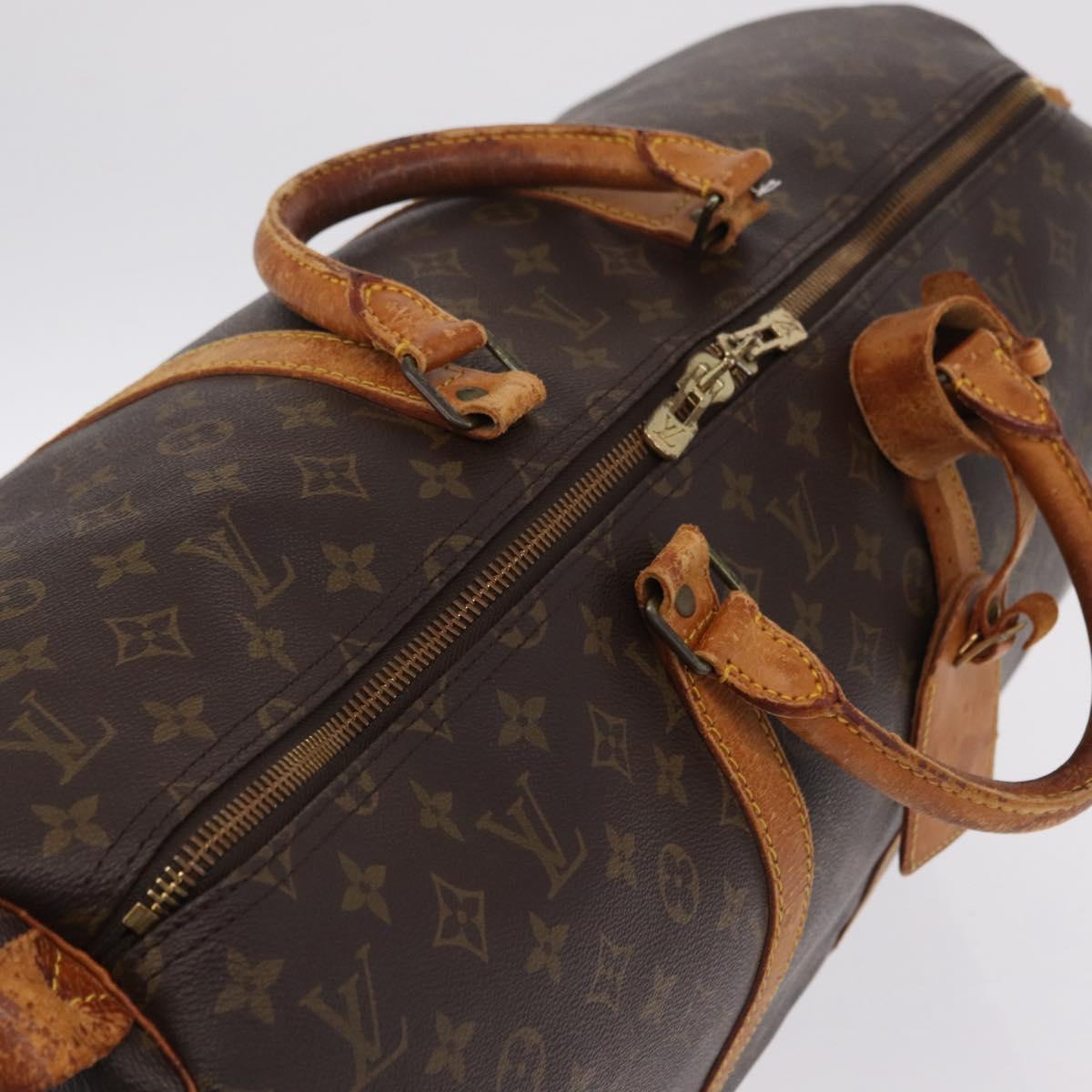 LOUIS VUITTON Monogram Keepall 55 Boston Bag M41424 LV Auth 211007
