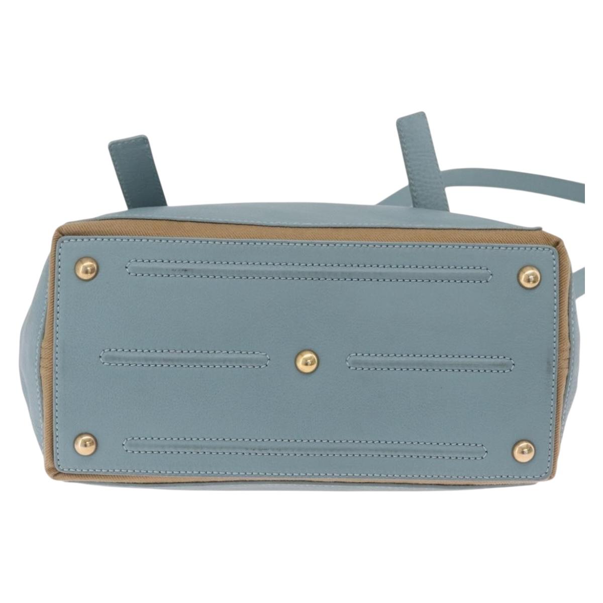 Saint Laurent Muse To Hand Bag Leather 2way Light Blue Gold 283731 Auth 211010V