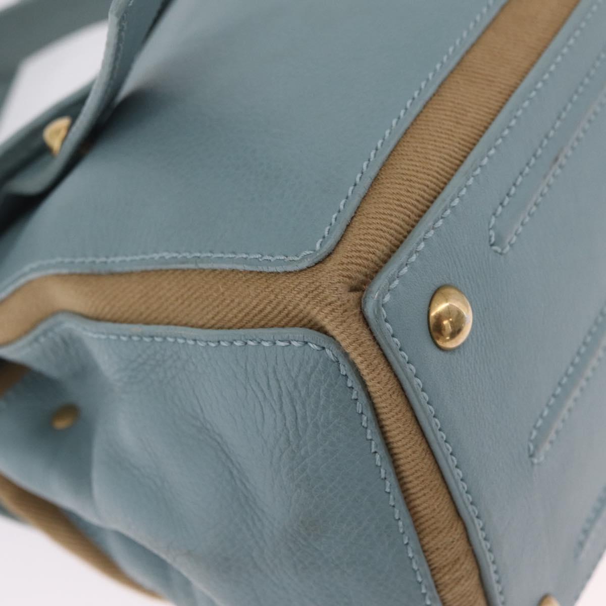 Saint Laurent Muse To Hand Bag Leather 2way Light Blue Gold 283731 Auth 211010V