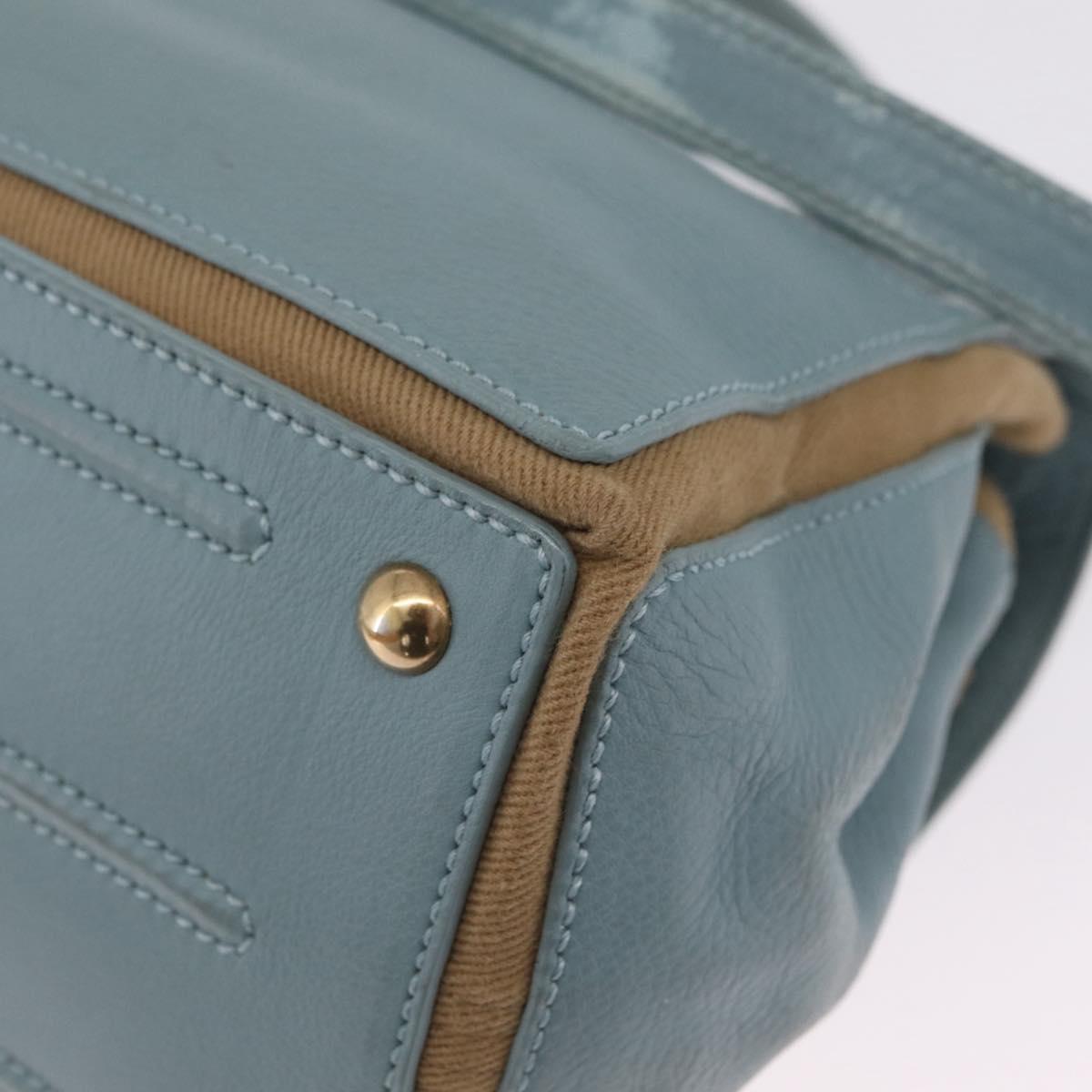Saint Laurent Muse To Hand Bag Leather 2way Light Blue Gold 283731 Auth 211010V