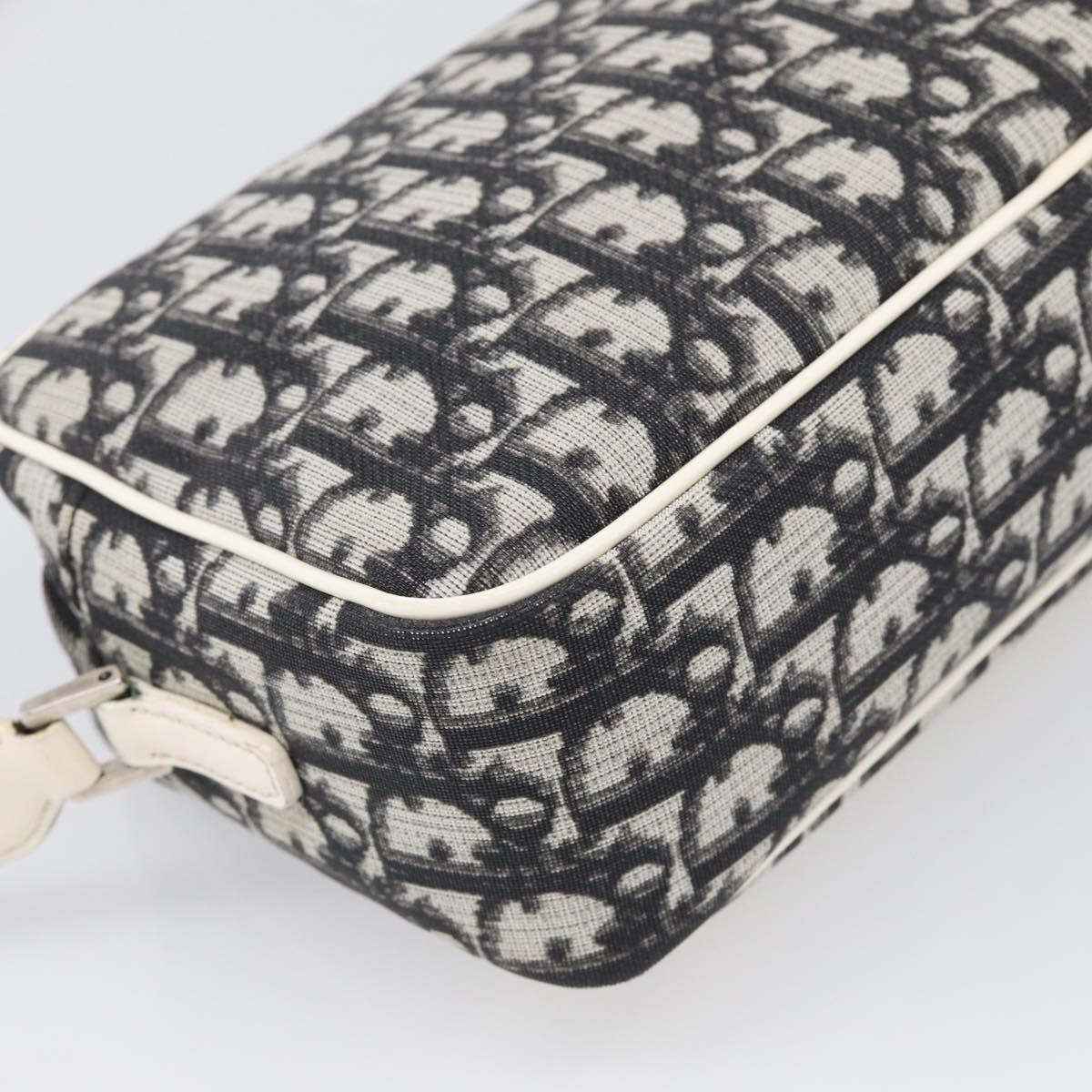 Christian Dior Trotter Canvas Shoulder Bag Black Silver Auth 211016