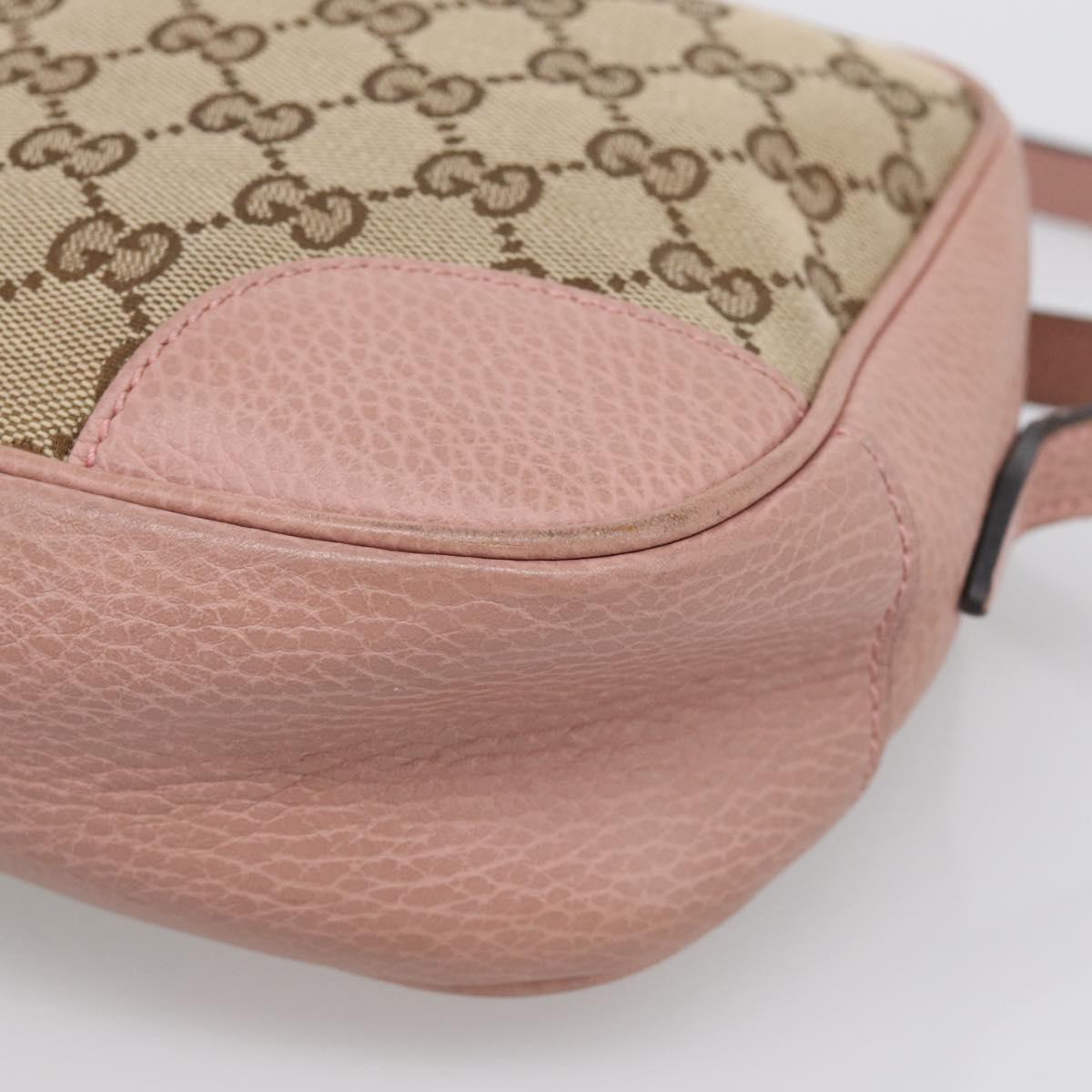 GUCCI GG Canvas Shoulder Bag Beige Gold 449413 Auth 211020V