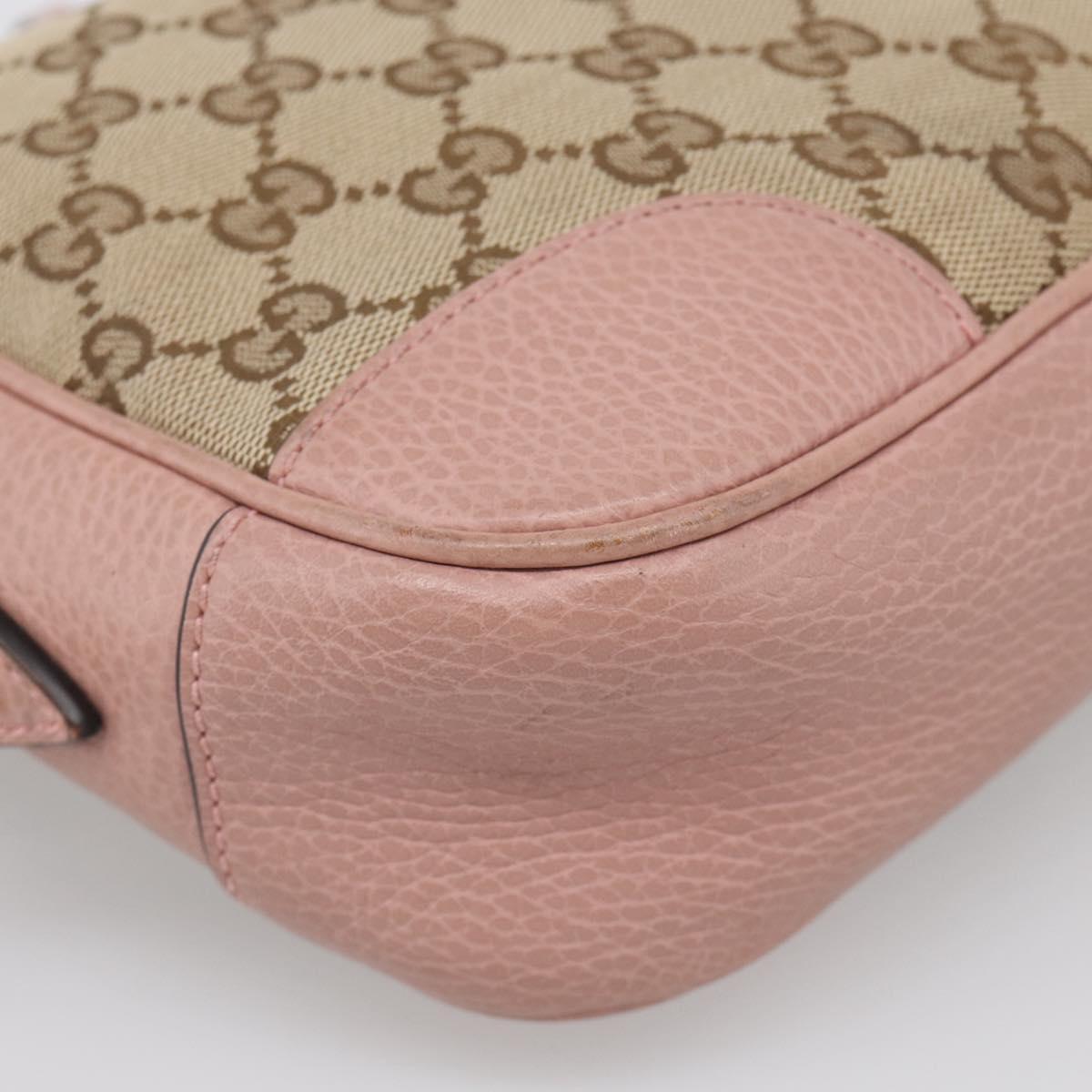 GUCCI GG Canvas Shoulder Bag Beige Gold 449413 Auth 211020V