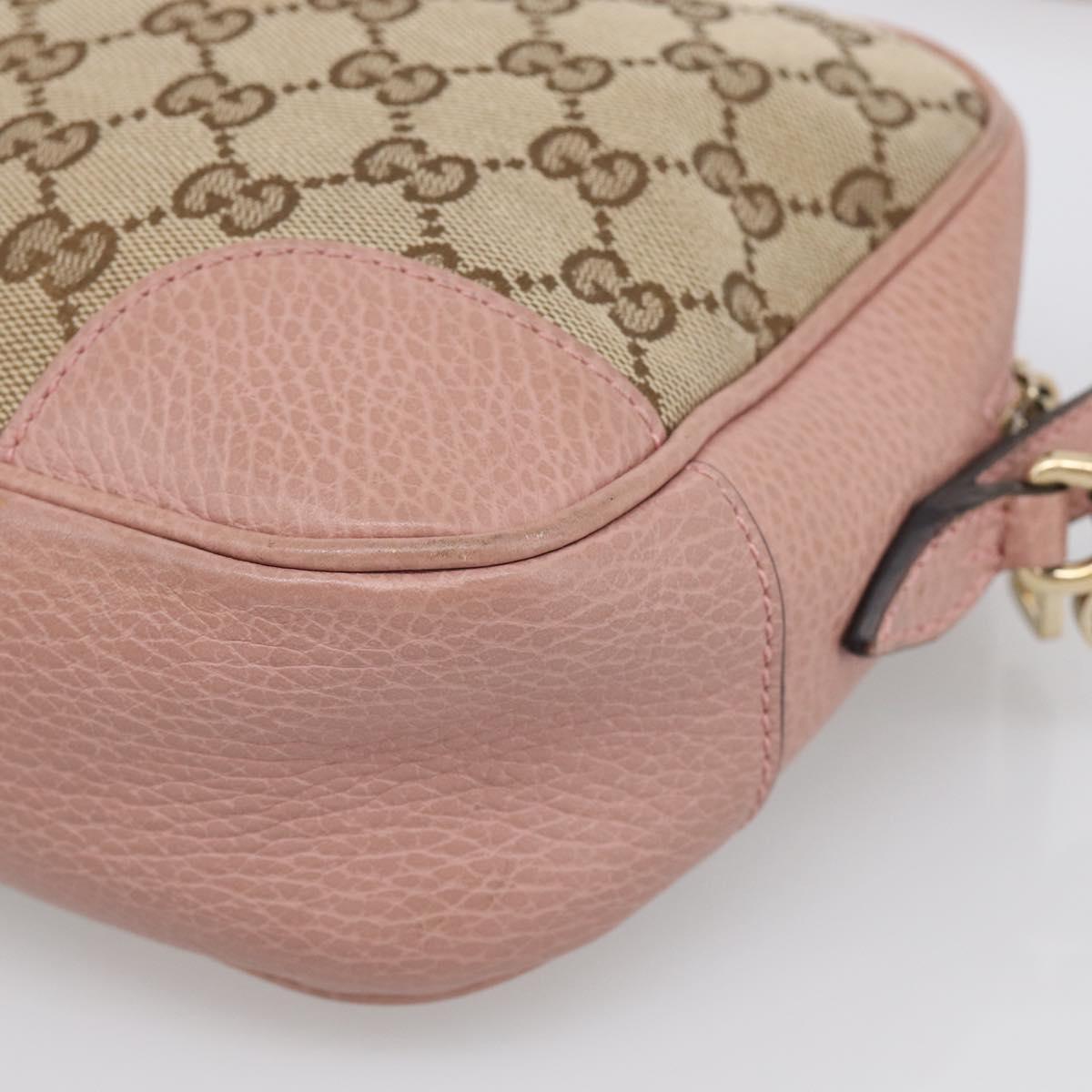 GUCCI GG Canvas Shoulder Bag Beige Gold 449413 Auth 211020V