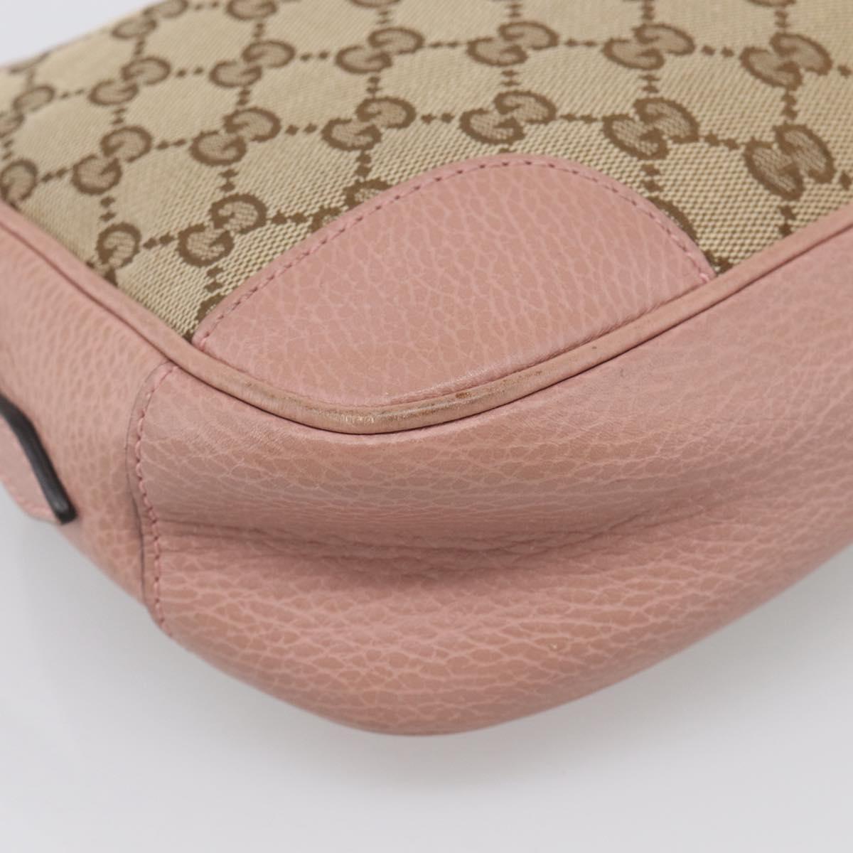 GUCCI GG Canvas Shoulder Bag Beige Gold 449413 Auth 211020V