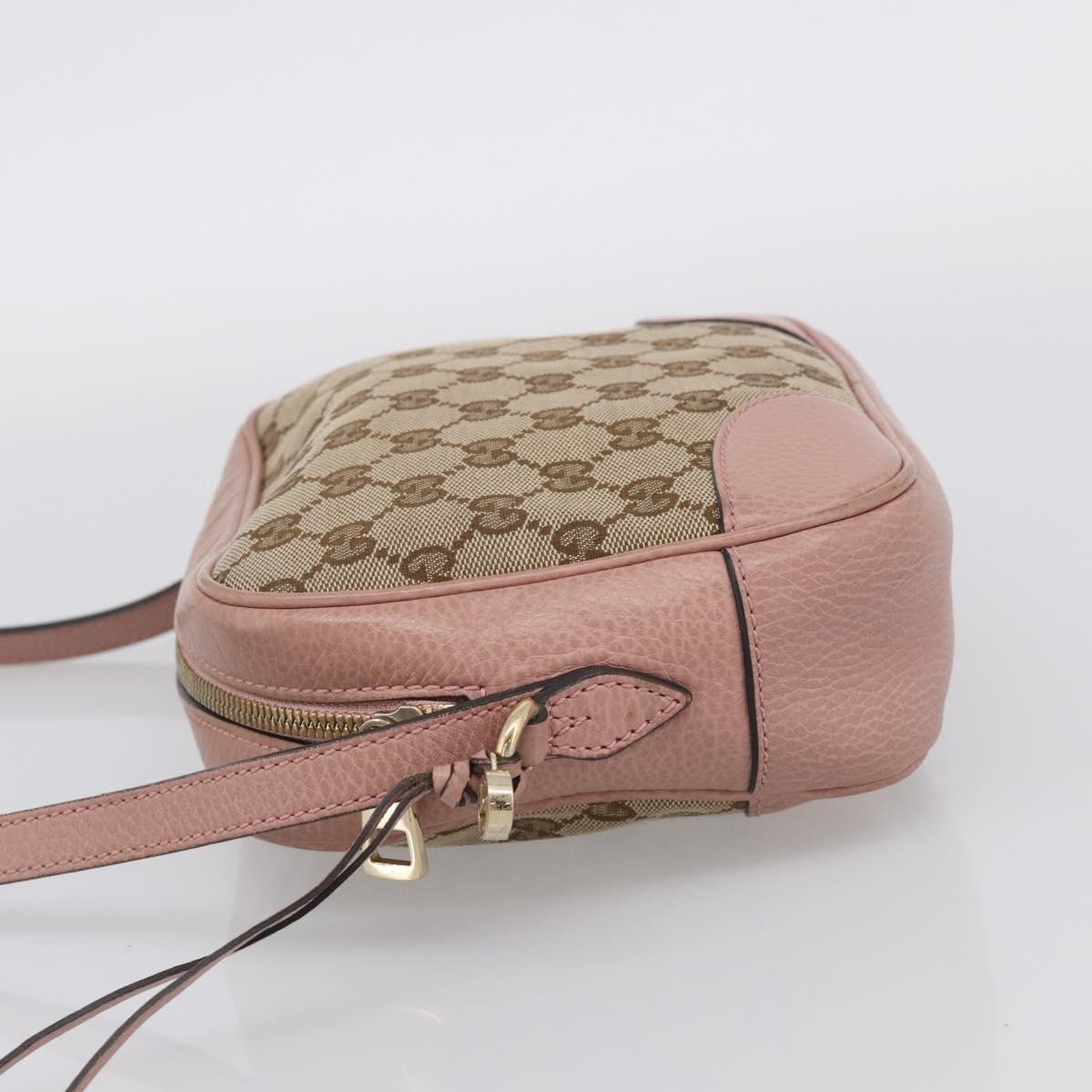GUCCI GG Canvas Shoulder Bag Beige Gold 449413 Auth 211020V
