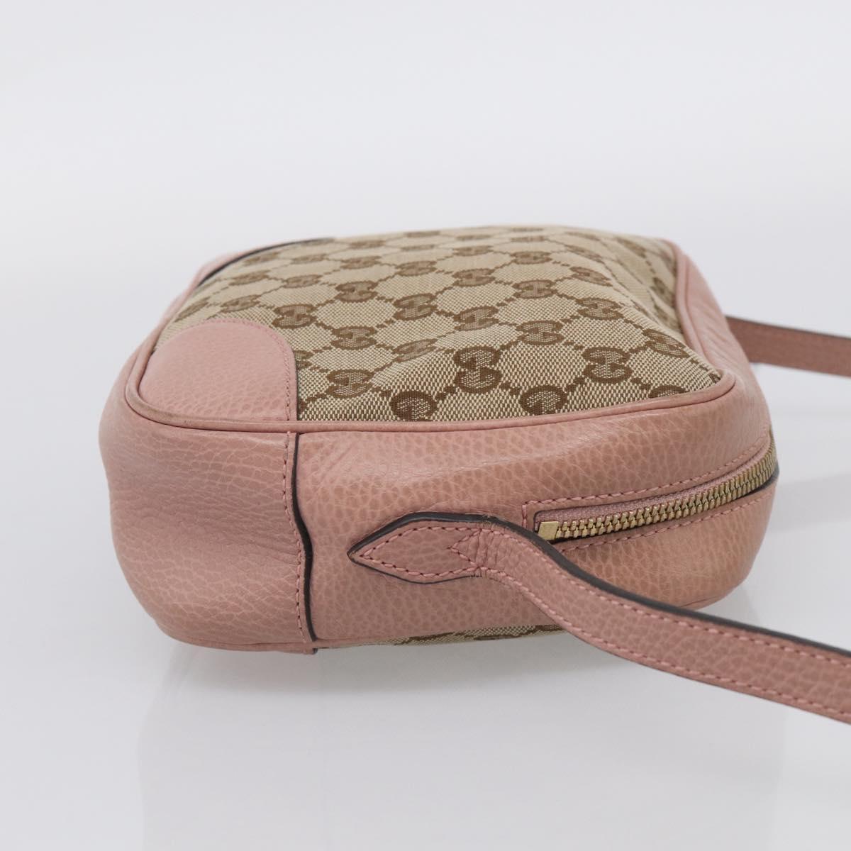 GUCCI GG Canvas Shoulder Bag Beige Gold 449413 Auth 211020V