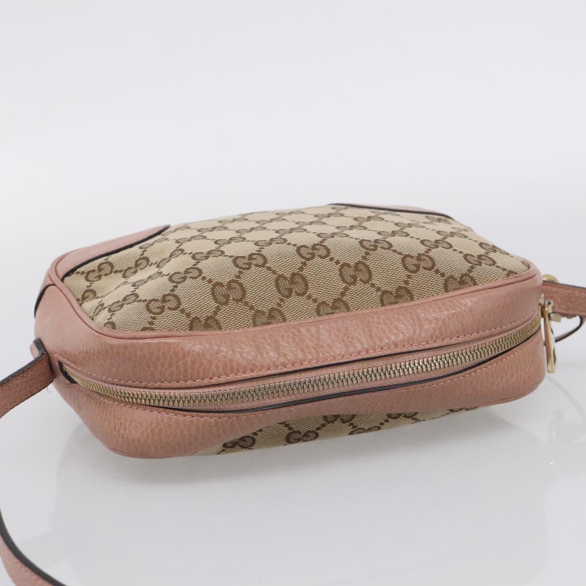 GUCCI GG Canvas Shoulder Bag Beige Gold 449413 Auth 211020V