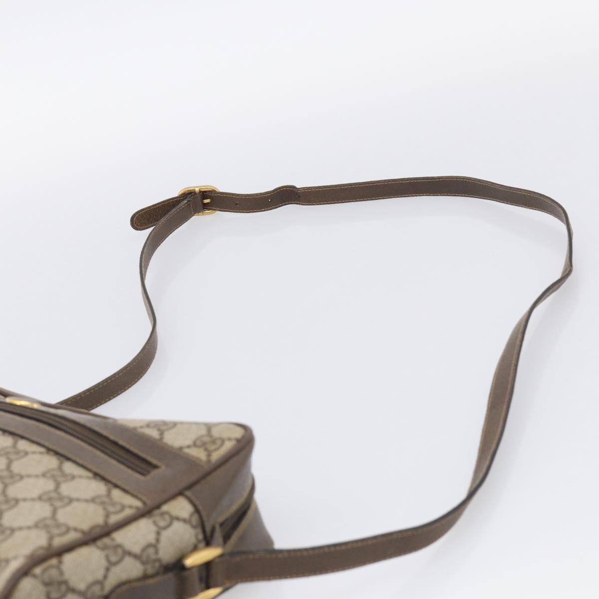GUCCI GG Supreme Web Sherry Line Shoulder Bag PVC Beige 68 02 005 Auth 211033