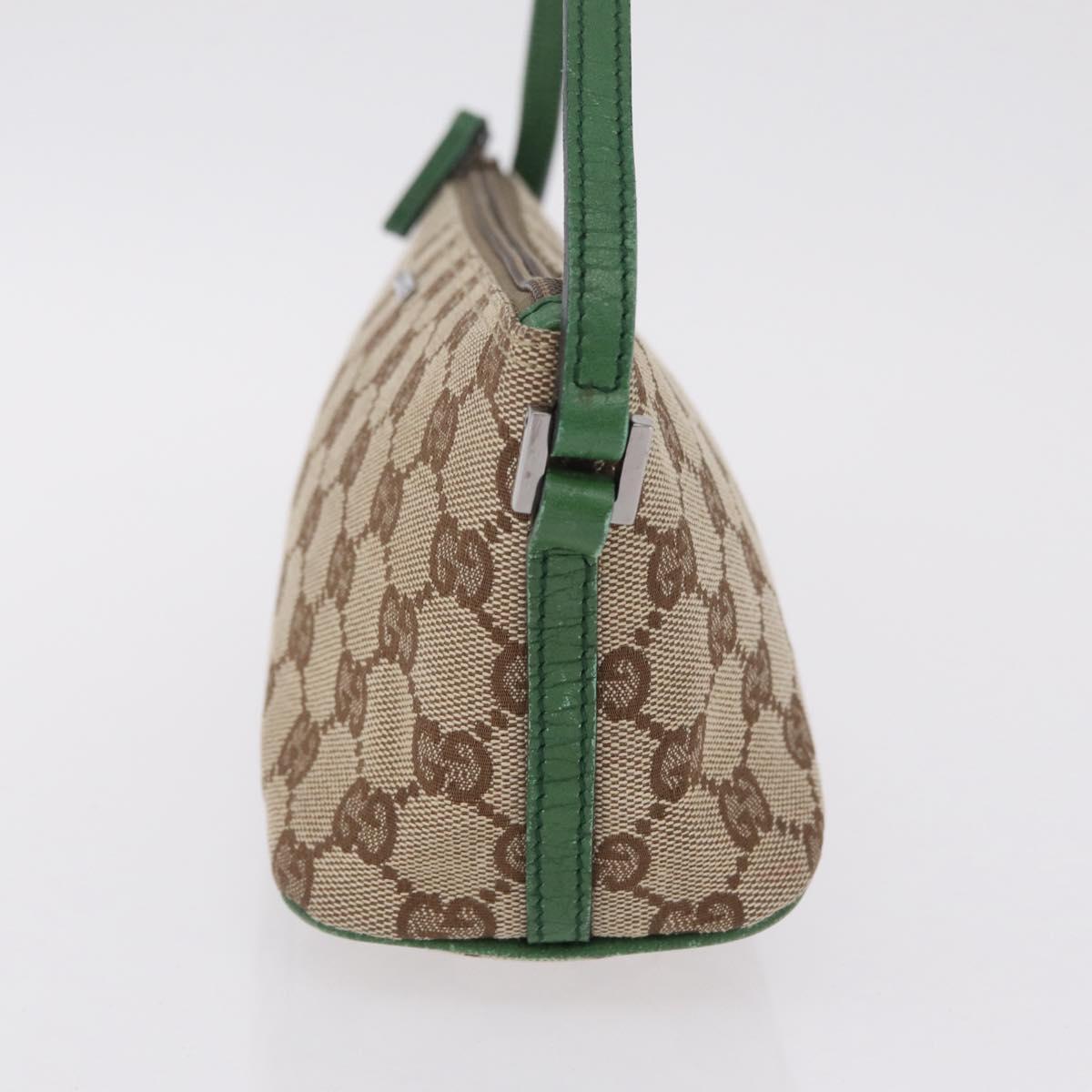 GUCCI GG Canvas Accessory Pouch Beige Silver 07198 Auth 211042V