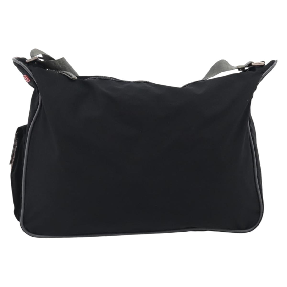 PRADA Shoulder Bag Nylon Black Silver Auth 211044A