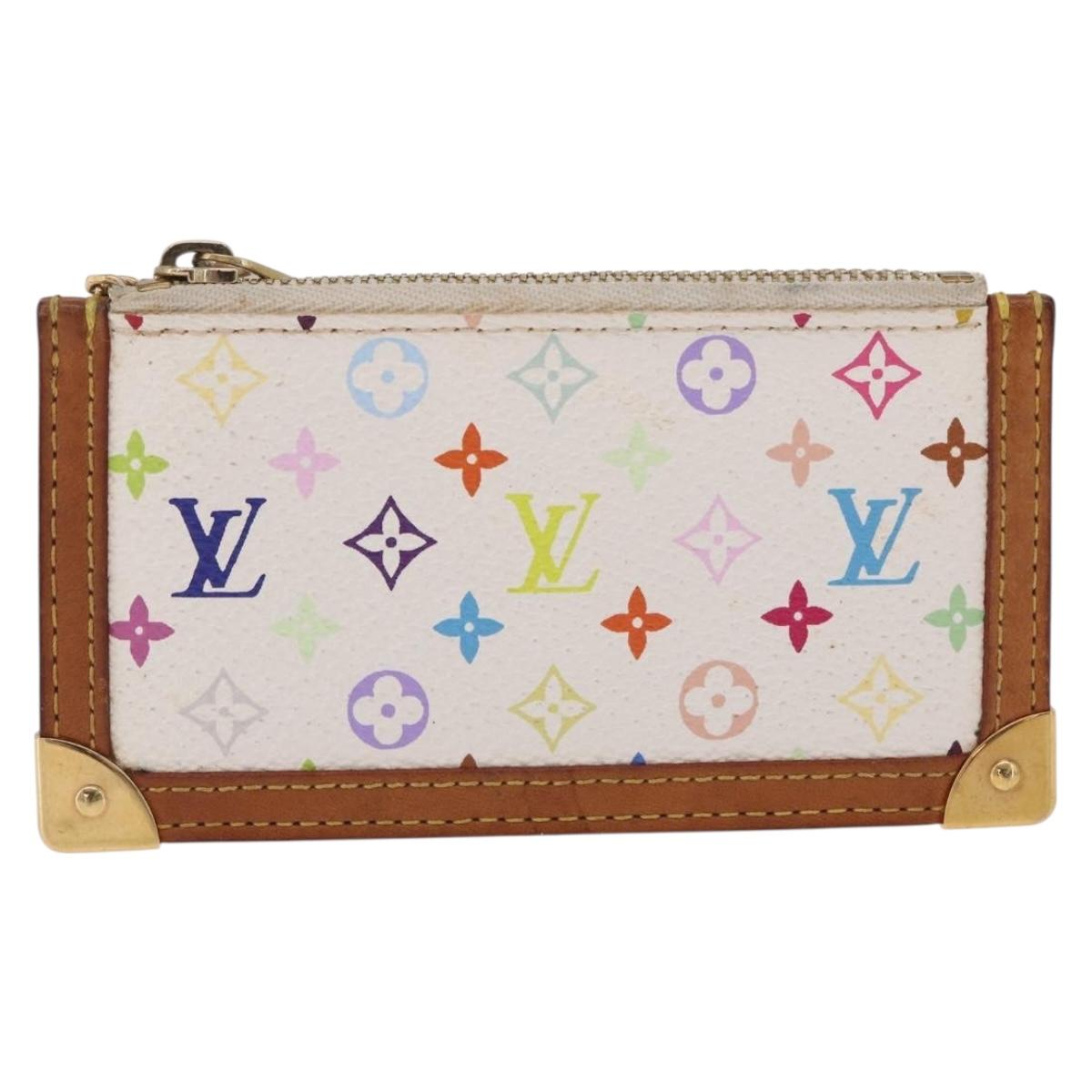 LOUIS VUITTON Monogram Multicolor Pochette Cles Purse White M92655 Auth 211046