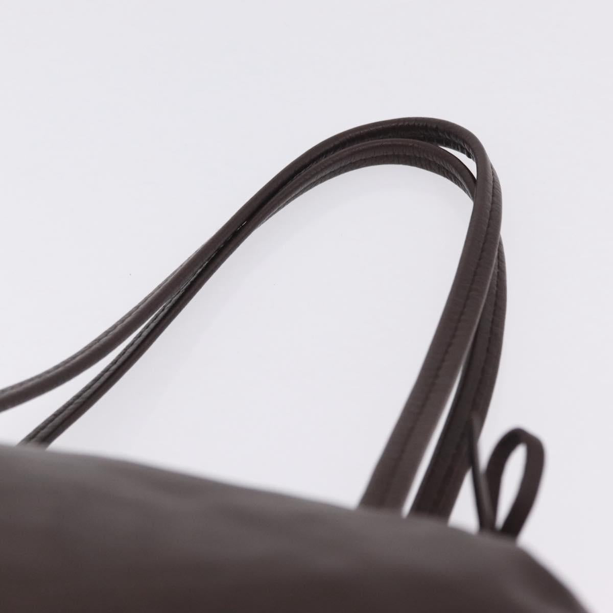 Miu Miu Hand Bag Leather Dark Brown Auth 211051