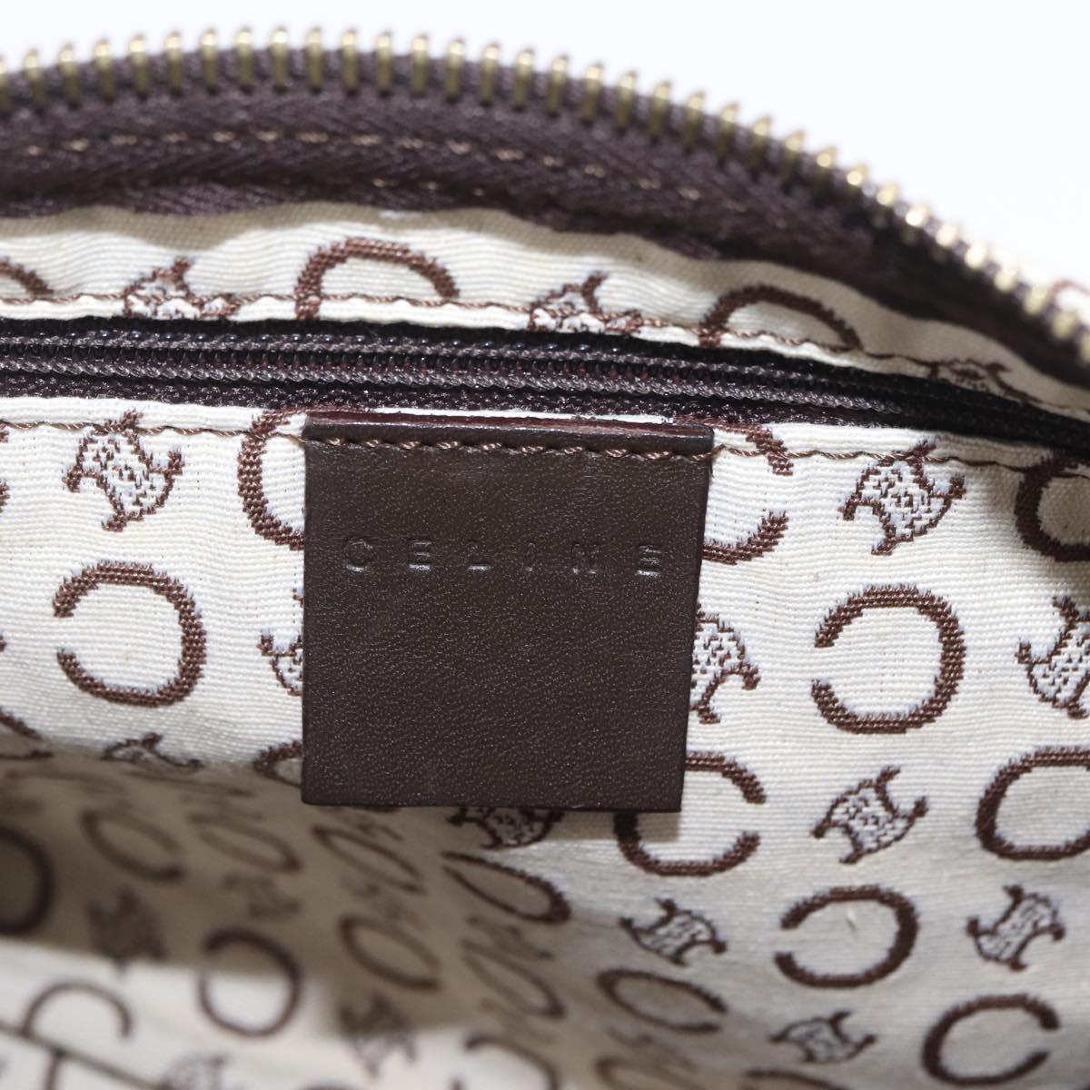 CELINE C Macadam Shoulder Bag Canvas Brown Gold Tone Auth 211054V