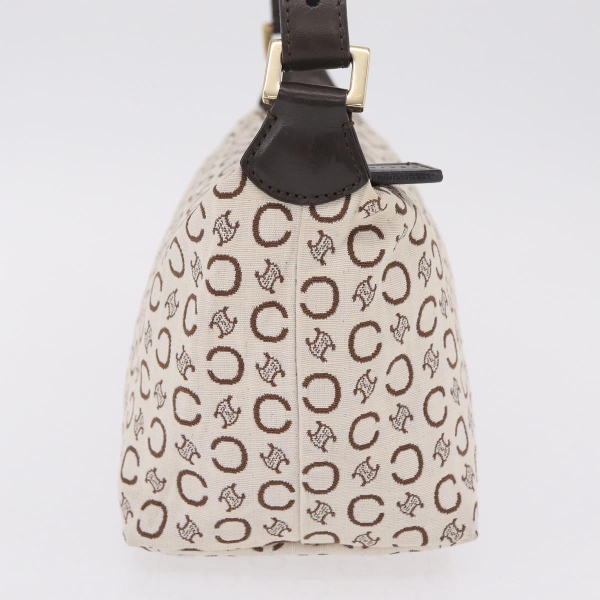 CELINE C Macadam Shoulder Bag Canvas Brown Gold Tone Auth 211054V