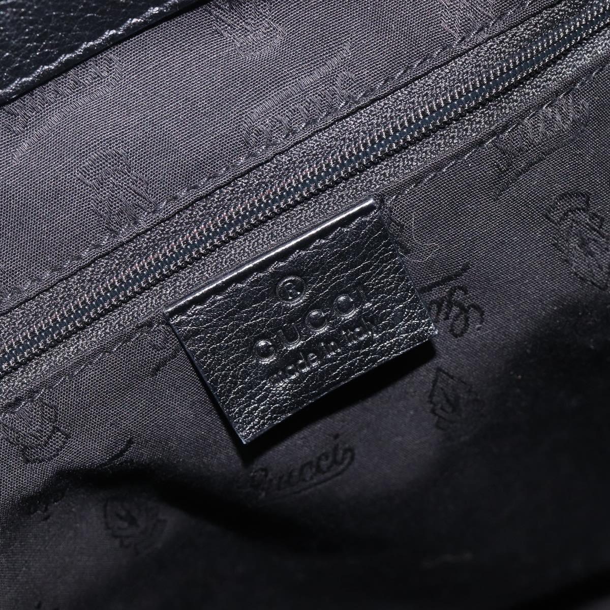 GUCCI GG Canvas Guccissima Shoulder Bag Leather Black Gold 233604 Auth 211062V