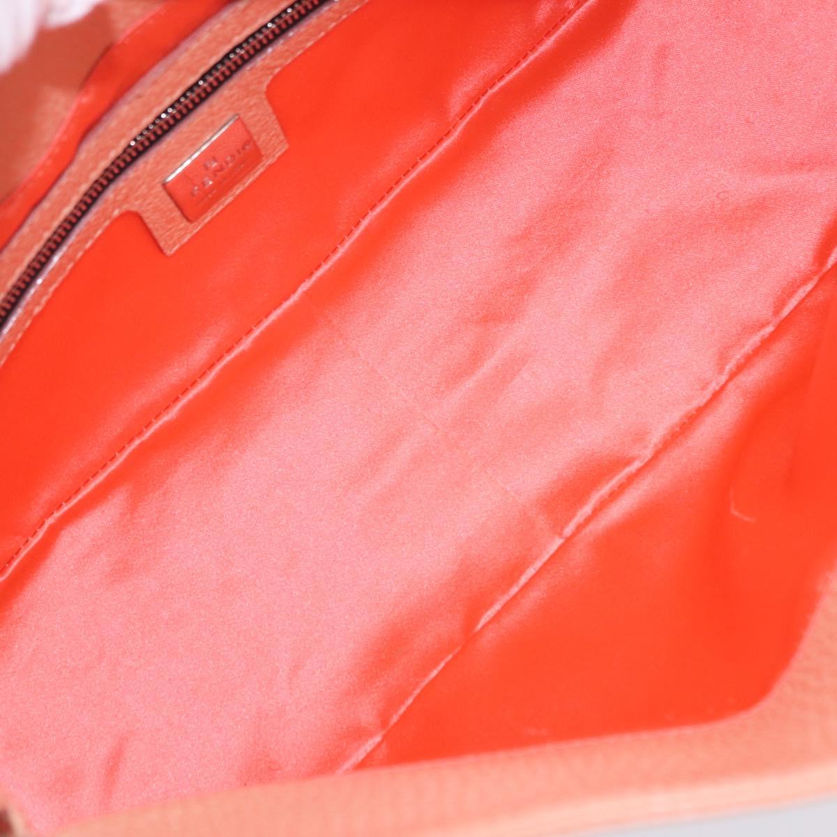 FENDI Mamma Baguette Shoulder Bag Leather Pink Silver Auth 211066V