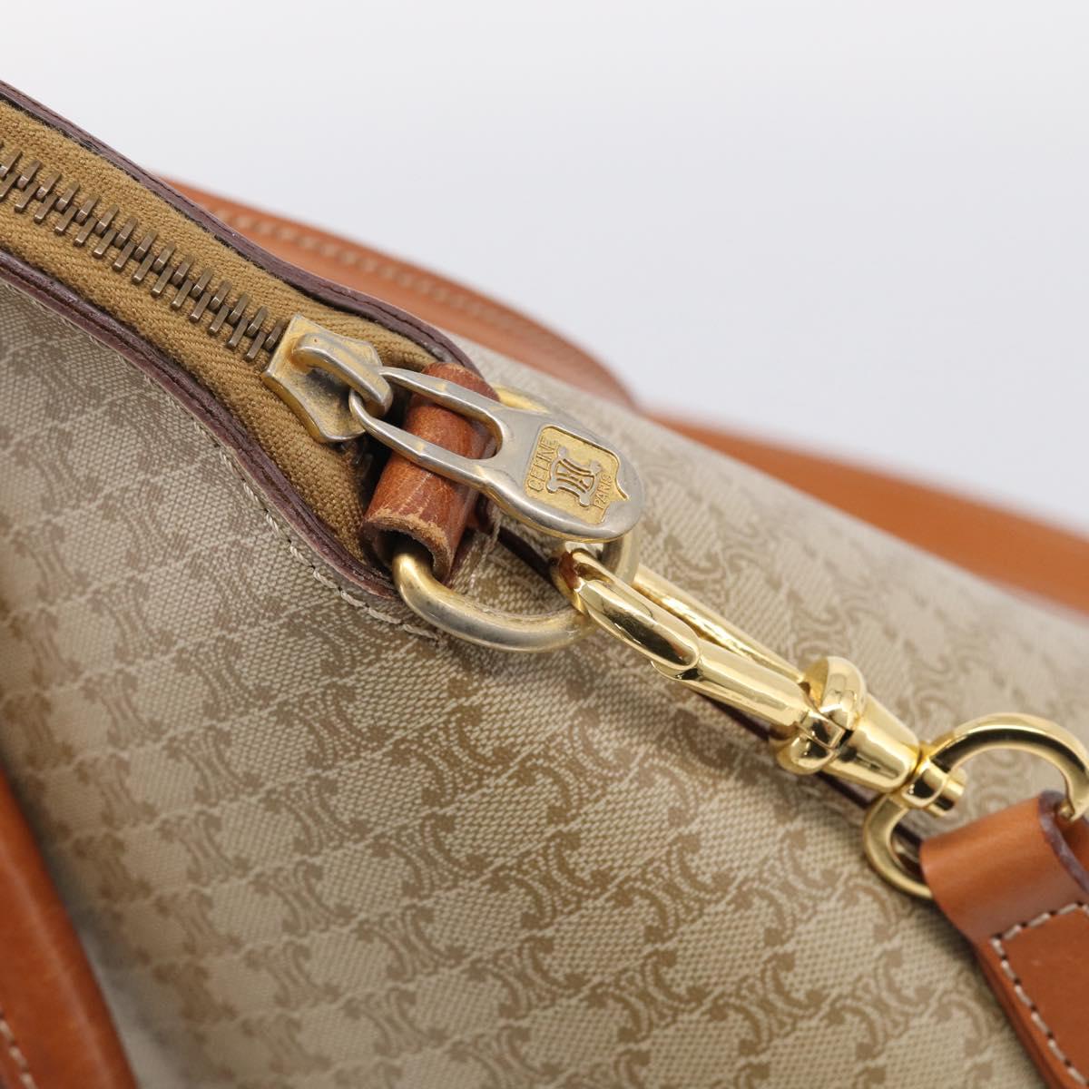 CELINE Macadam Hand Bag PVC 2way Beige Gold Tone Auth 211069A