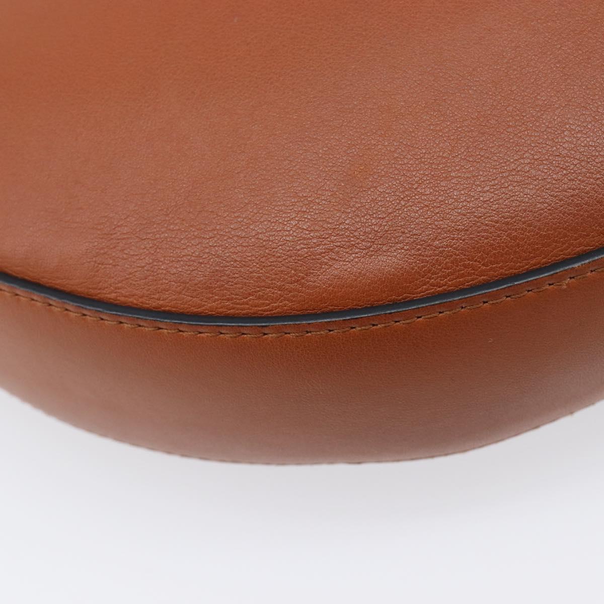 LOEWE Joyce Small Chain Shoulder Bag Leather Brown Gold Auth 211154V
