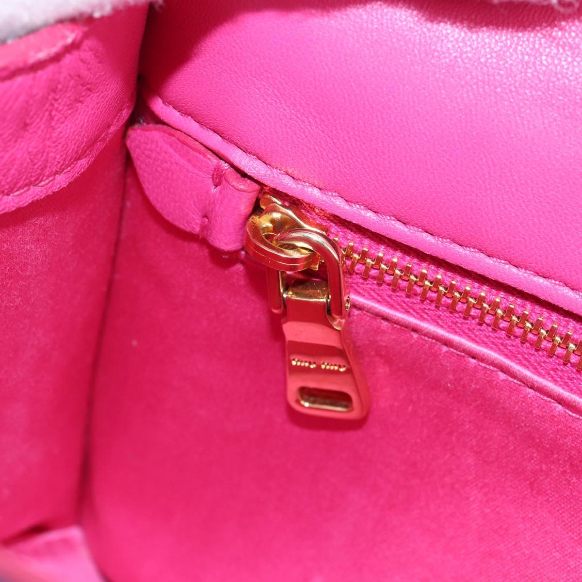 Miu Miu Matelasse Chain Shoulder Bag Denim Leather Navy Gold Tone Auth 211181M