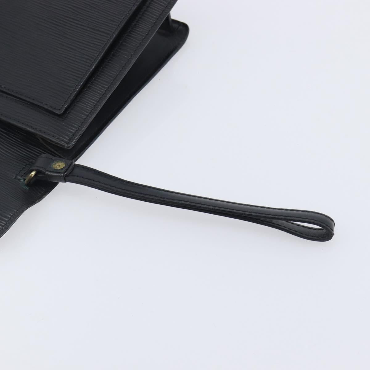 LOUIS VUITTON Epi Sellier Dragonne Clutch Bag Black M52612 LV Auth 211183A