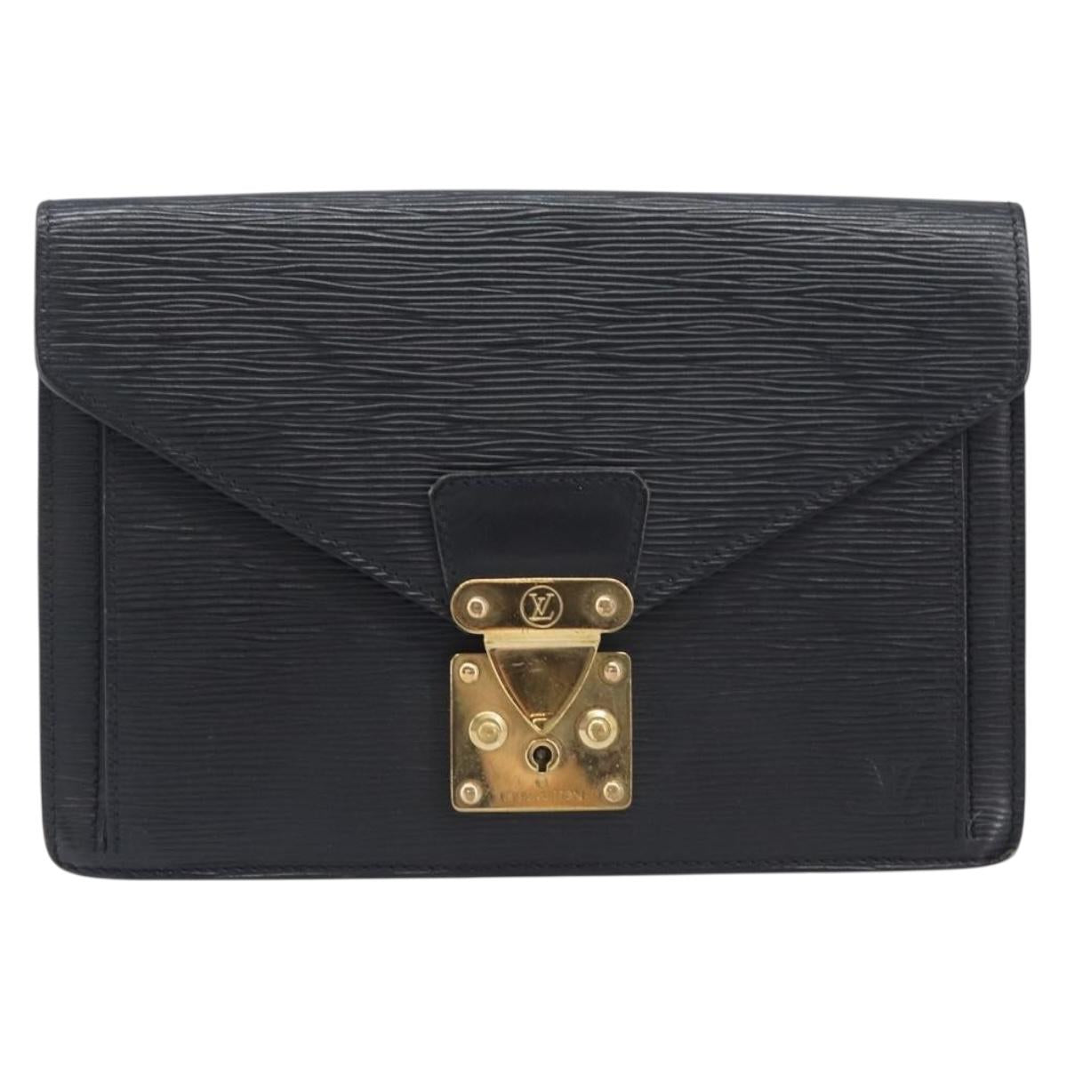 LOUIS VUITTON Epi Sellier Dragonne Clutch Bag Black M52612 LV Auth 211183A