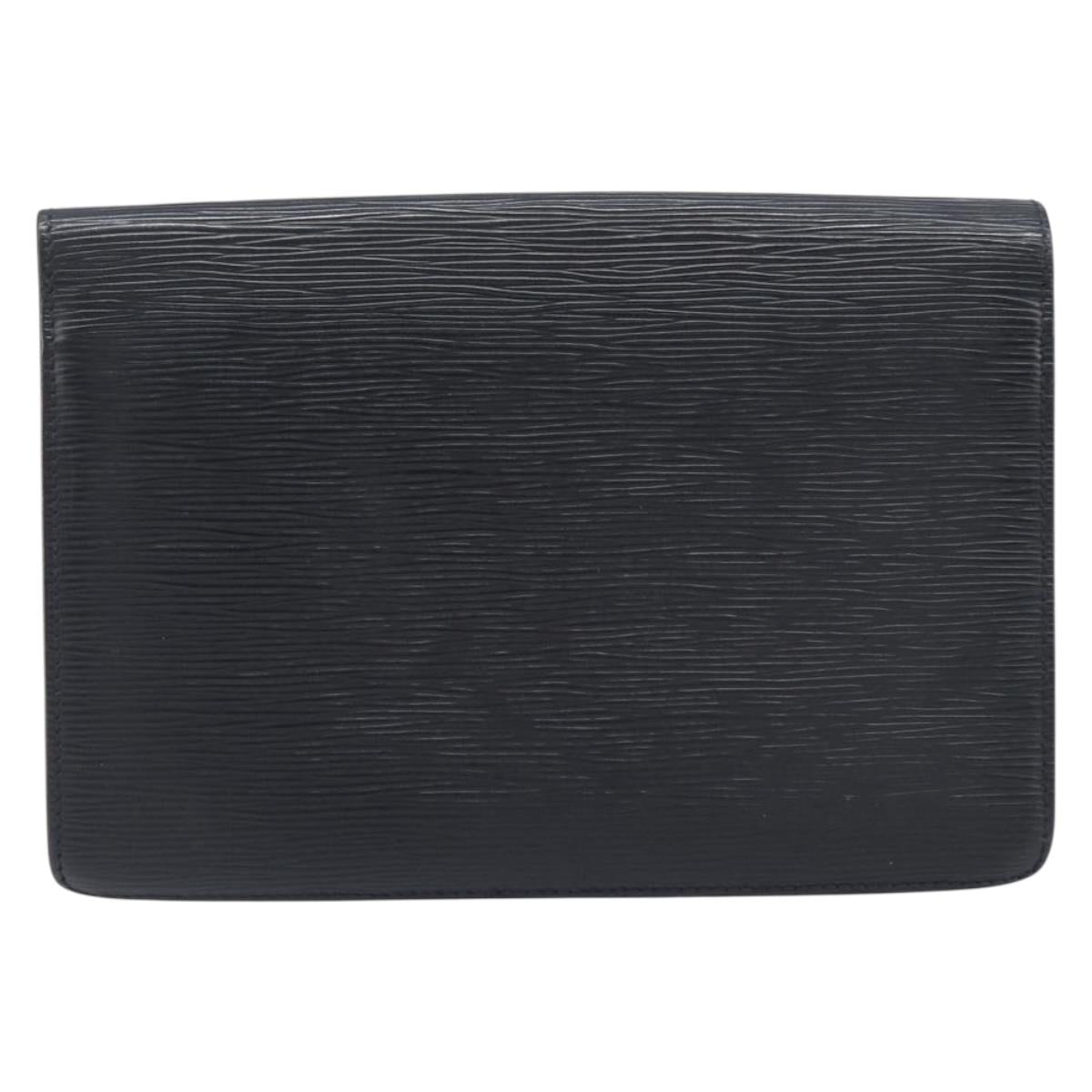 LOUIS VUITTON Epi Sellier Dragonne Clutch Bag Black M52612 LV Auth 211183A