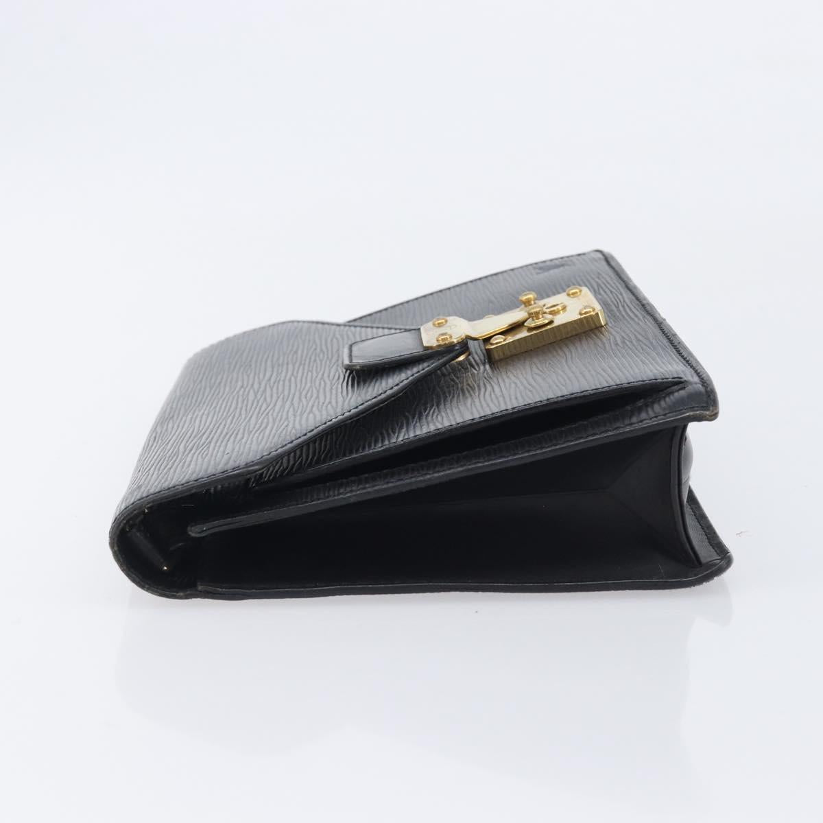 LOUIS VUITTON Epi Sellier Dragonne Clutch Bag Black M52612 LV Auth 211183A