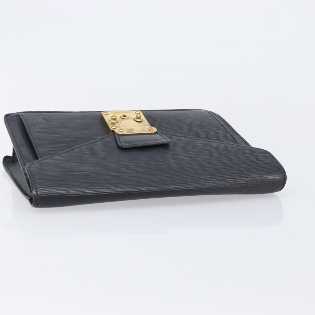 LOUIS VUITTON Epi Sellier Dragonne Clutch Bag Black M52612 LV Auth 211183A