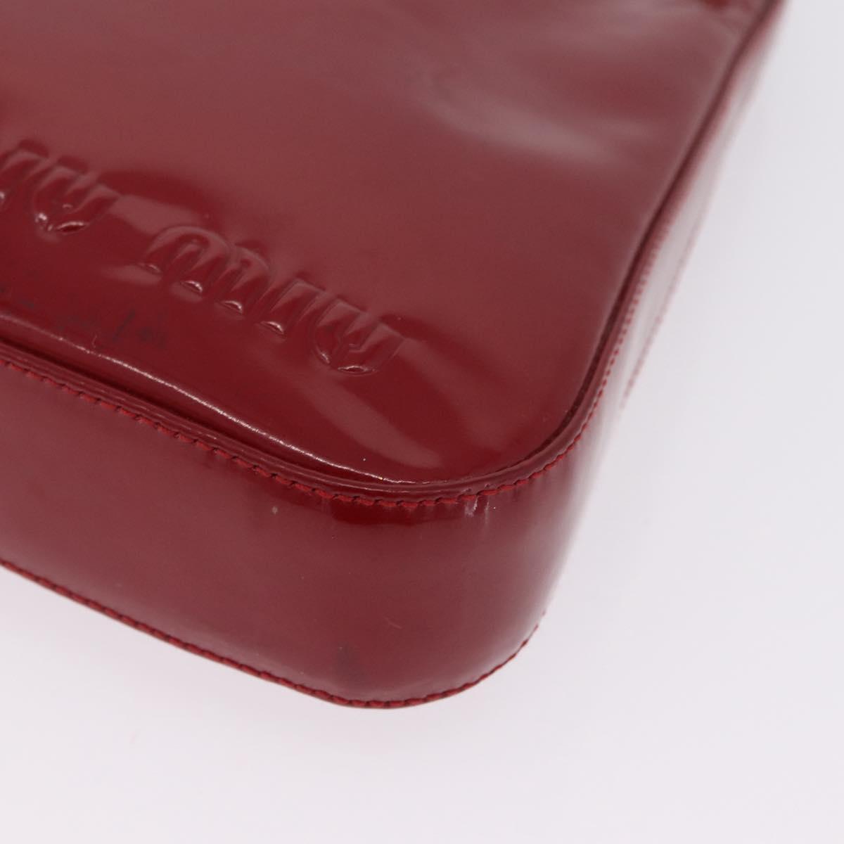 Miu Miu Shoulder Bag Patent leather Red Silver Auth 211206