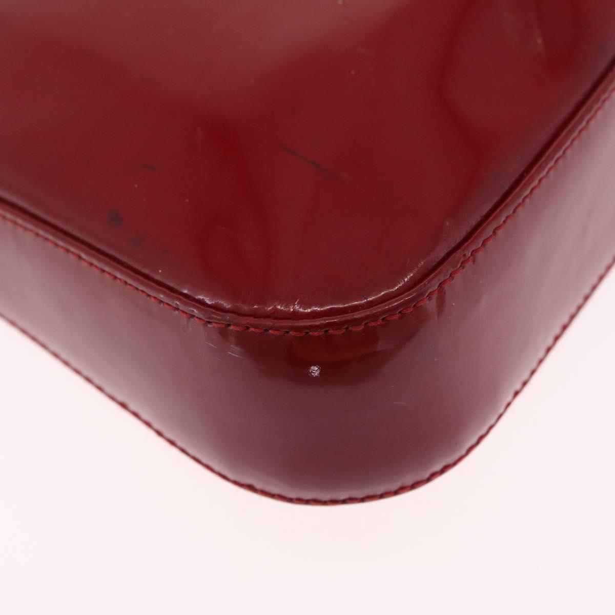 Miu Miu Shoulder Bag Patent leather Red Silver Auth 211206