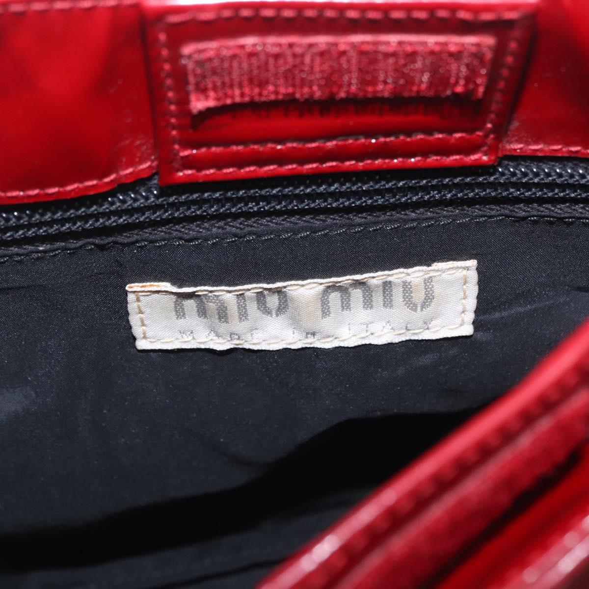 Miu Miu Shoulder Bag Patent leather Red Silver Auth 211206
