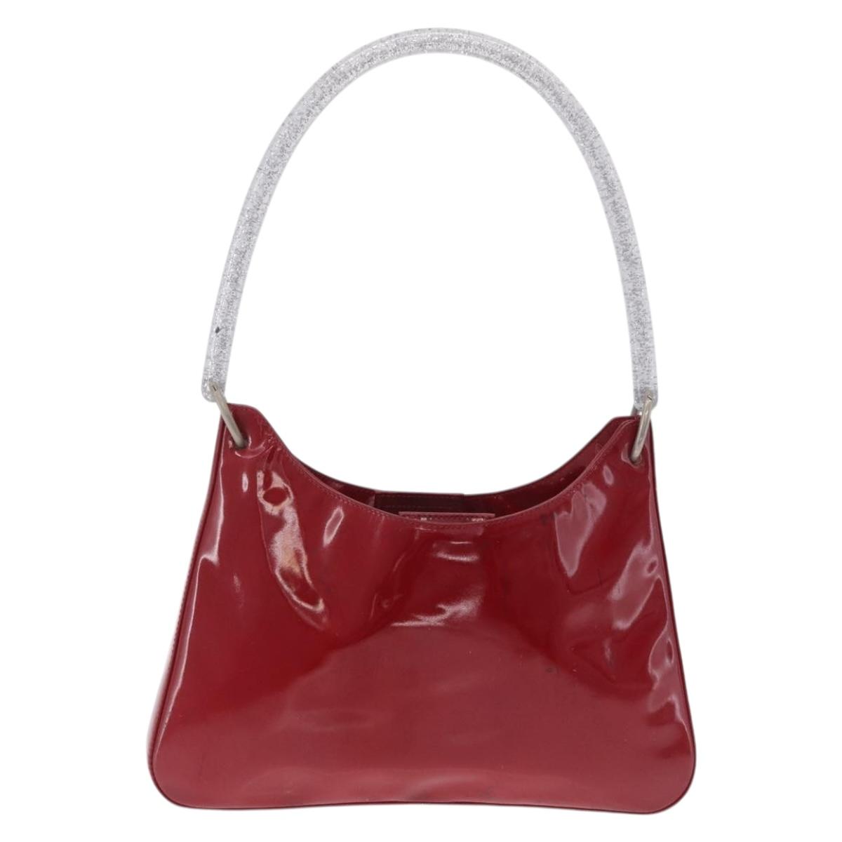 Miu Miu Shoulder Bag Patent leather Red Silver Auth 211206