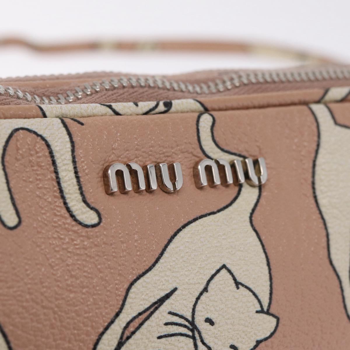Miu Miu Shoulder Bag Leather Pink Silver Auth 211218A