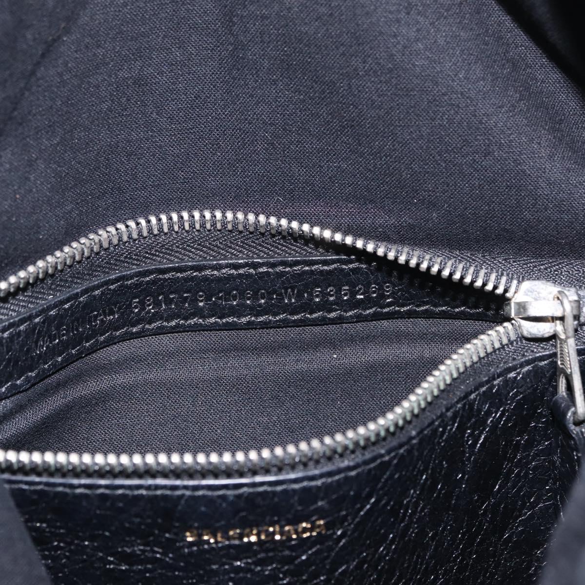 Balenciaga Graffiti Bazaar Drawstring Bag Leather Black 581779 Auth 211220V