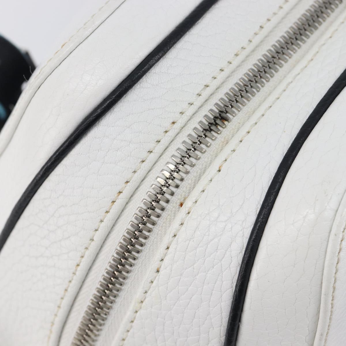 LOEWE Hand Bag Leather White Silver Auth 211222V