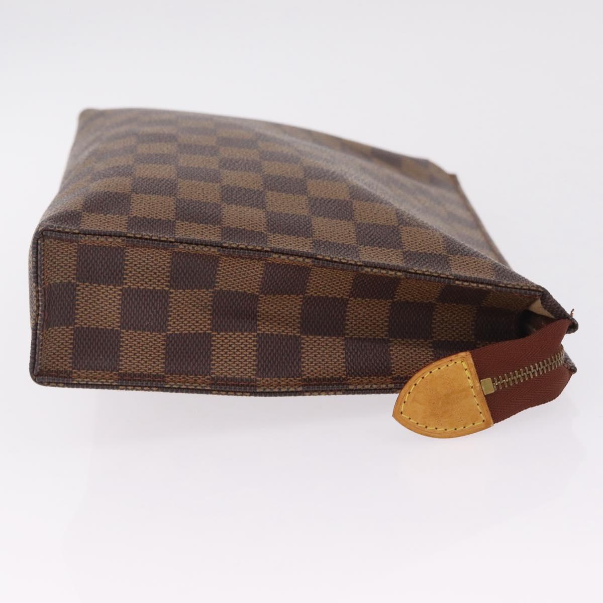 LOUIS VUITTON Damier Ebene Poche Toilette 26 Pouch N47543 LV Auth 211223