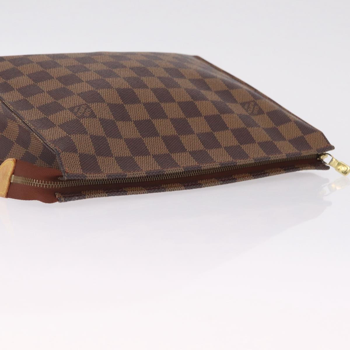 LOUIS VUITTON Damier Ebene Poche Toilette 26 Pouch N47543 LV Auth 211223