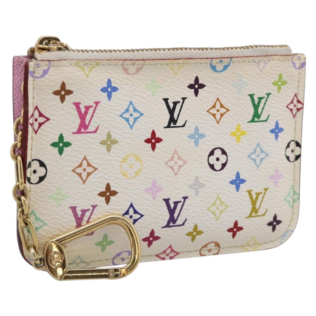 LOUIS VUITTON Monogram Multicolor Pochette Cles NM White M93734 LV Auth 211241