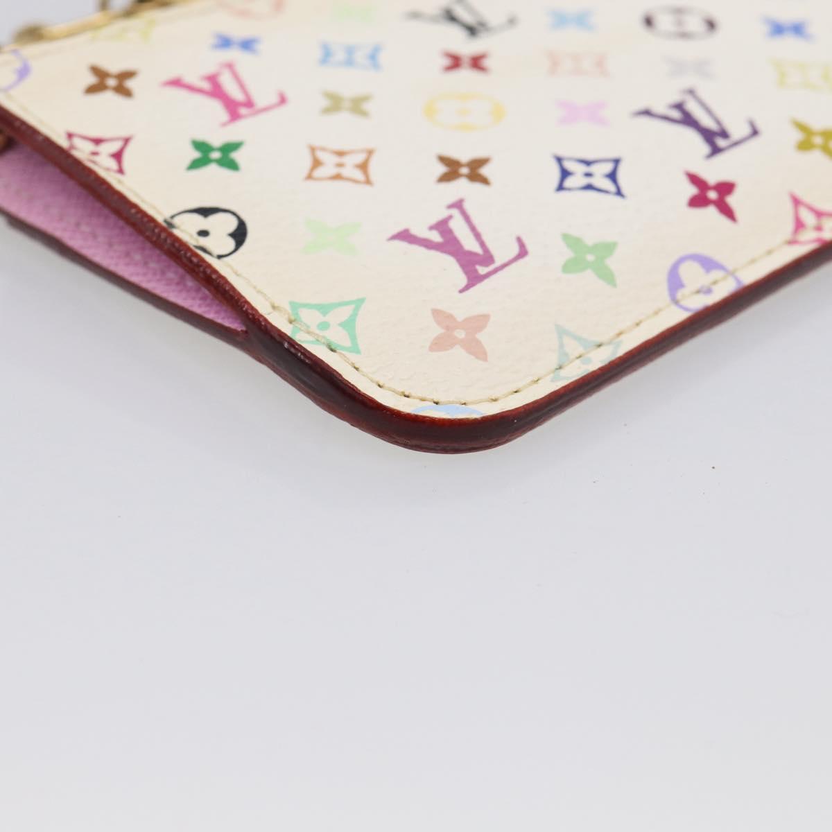 LOUIS VUITTON Monogram Multicolor Pochette Cles NM White M93734 LV Auth 211241