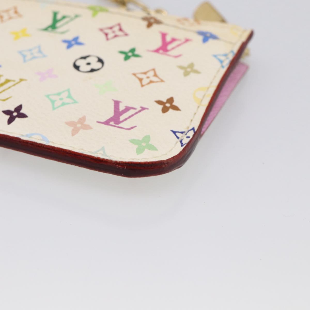 LOUIS VUITTON Monogram Multicolor Pochette Cles NM White M93734 LV Auth 211241