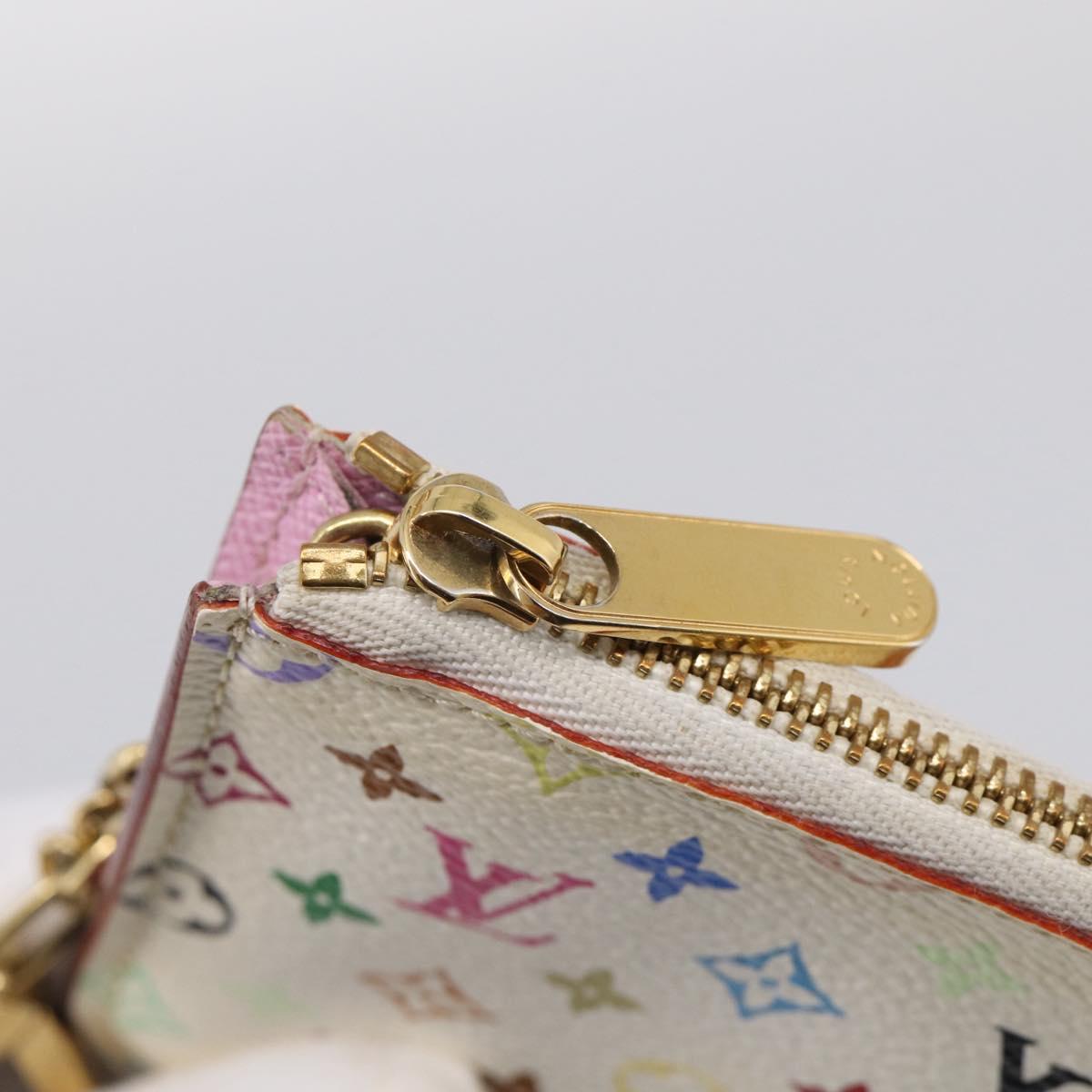 LOUIS VUITTON Monogram Multicolor Pochette Cles NM White M93734 LV Auth 211241