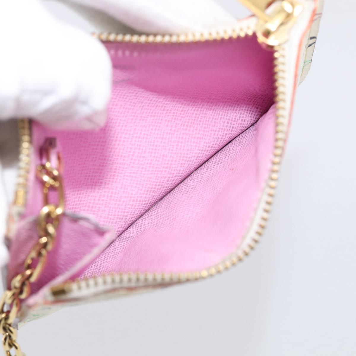 LOUIS VUITTON Monogram Multicolor Pochette Cles NM White M93734 LV Auth 211241
