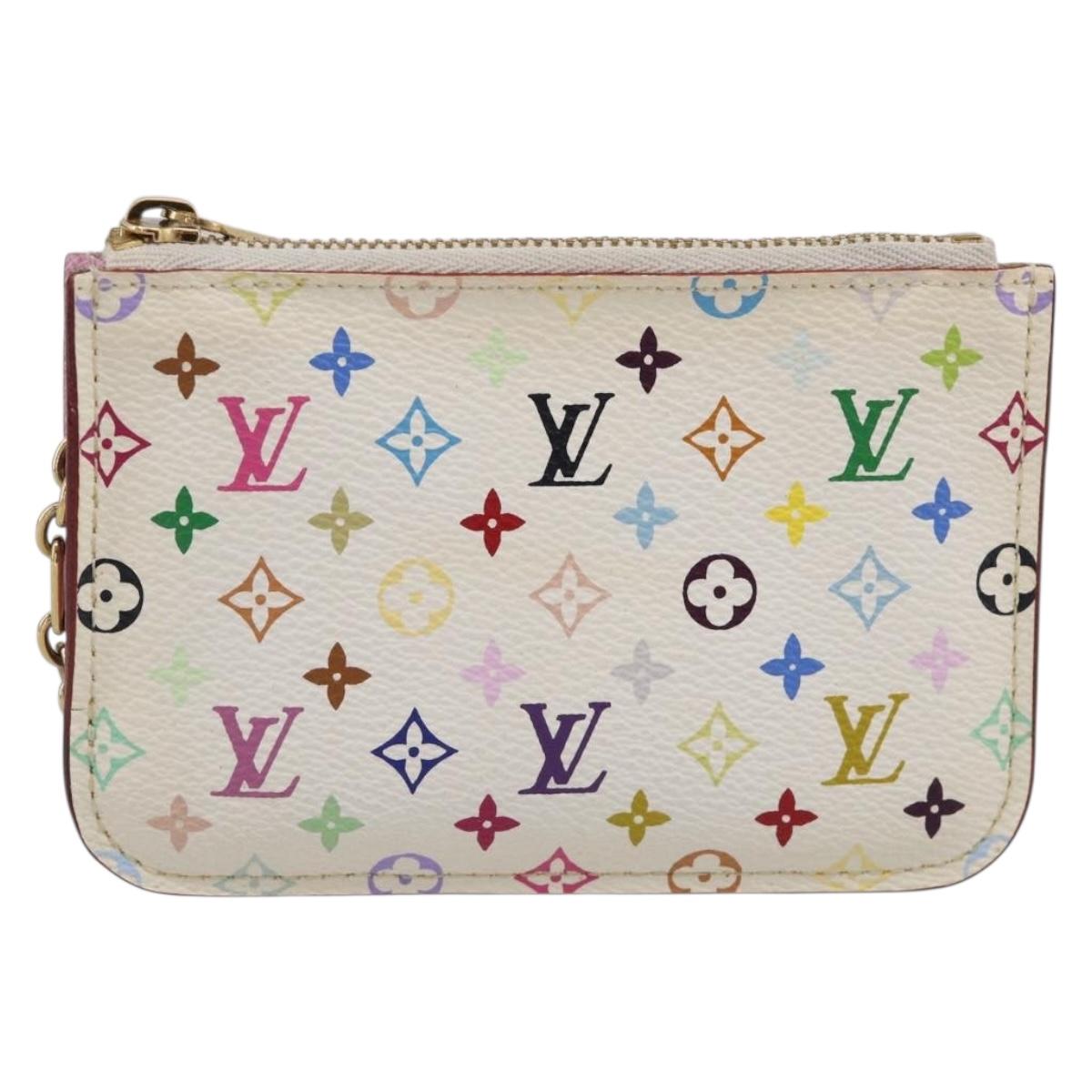 LOUIS VUITTON Monogram Multicolor Pochette Cles NM White M93734 LV Auth 211241