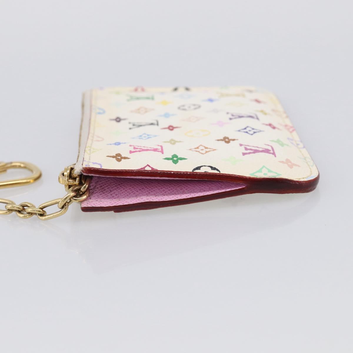 LOUIS VUITTON Monogram Multicolor Pochette Cles NM White M93734 LV Auth 211241