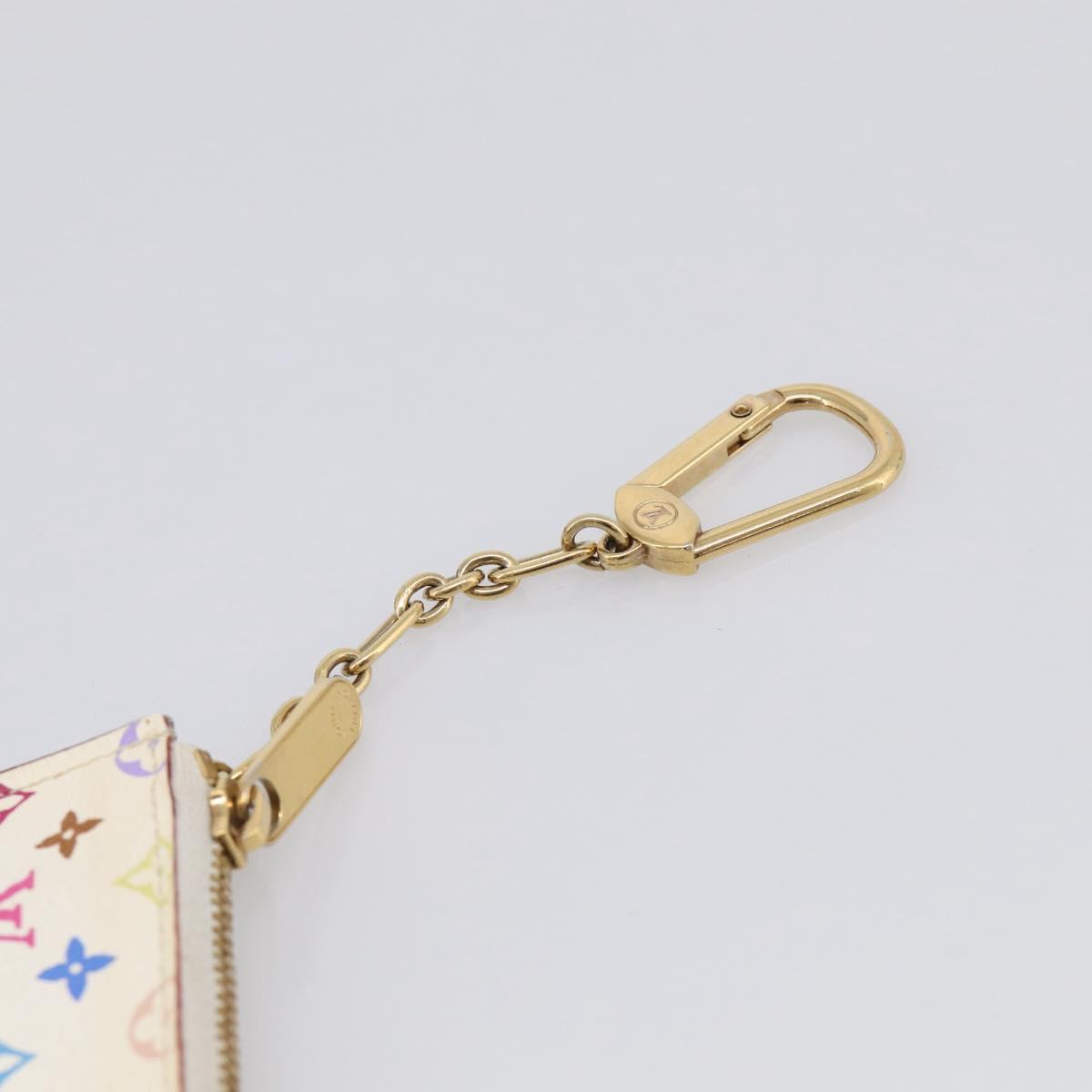 LOUIS VUITTON Monogram Multicolor Pochette Cles NM White M93734 LV Auth 211241