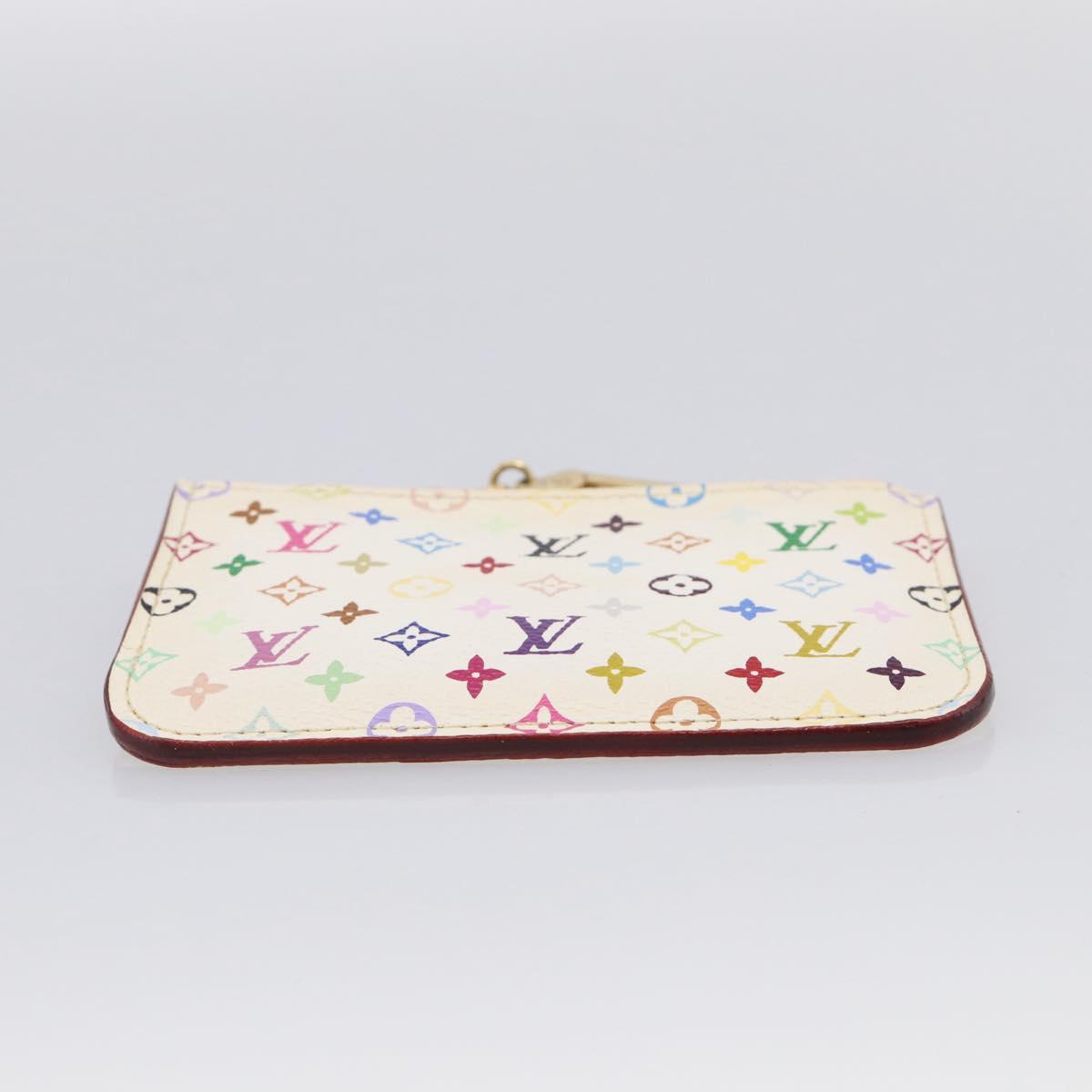 LOUIS VUITTON Monogram Multicolor Pochette Cles NM White M93734 LV Auth 211241
