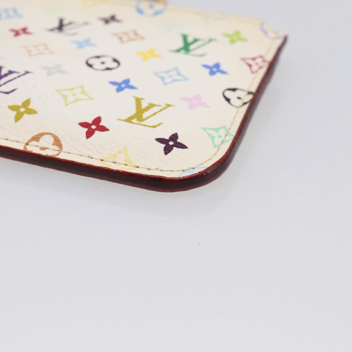 LOUIS VUITTON Monogram Multicolor Pochette Cles NM White M93734 LV Auth 211241